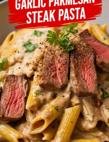 Creamy Garlic Parmesan Steak Pasta
