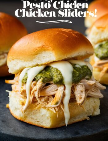 Cheesy Garlic Pesto Chicken Sliders