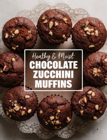 Healthy & Moist Chocolate Zucchini Muffins
