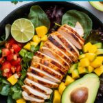 Cilantro Lime Chicken Salad with Mango Avocado Salsa