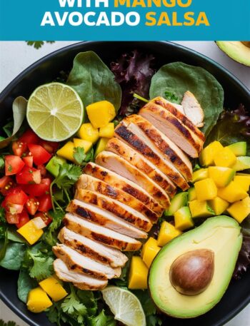 Cilantro Lime Chicken Salad with Mango Avocado Salsa