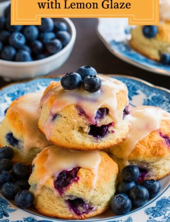 Blueberry Biscuits with Lemon Glaze