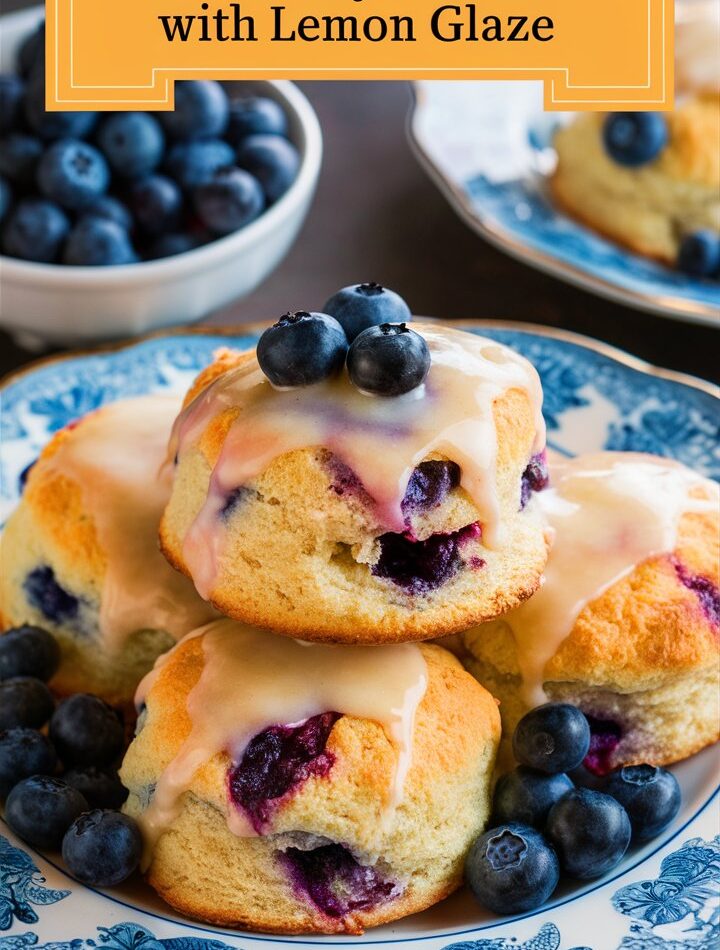 Blueberry Biscuits with Lemon Glaze