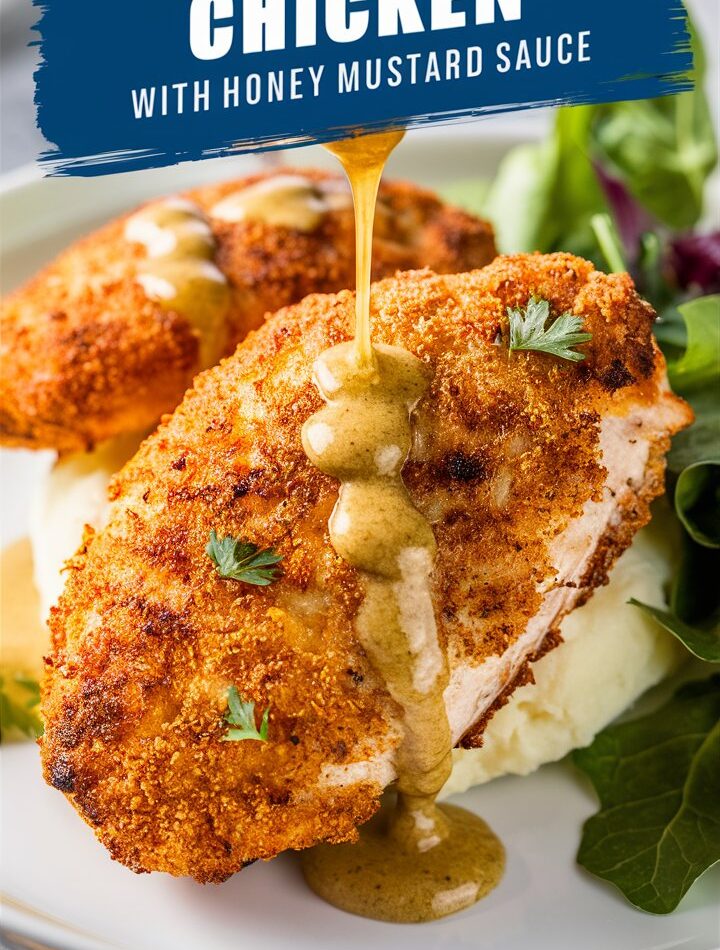 Pretzel Crusted Chicken with Honey Mustard Sauce