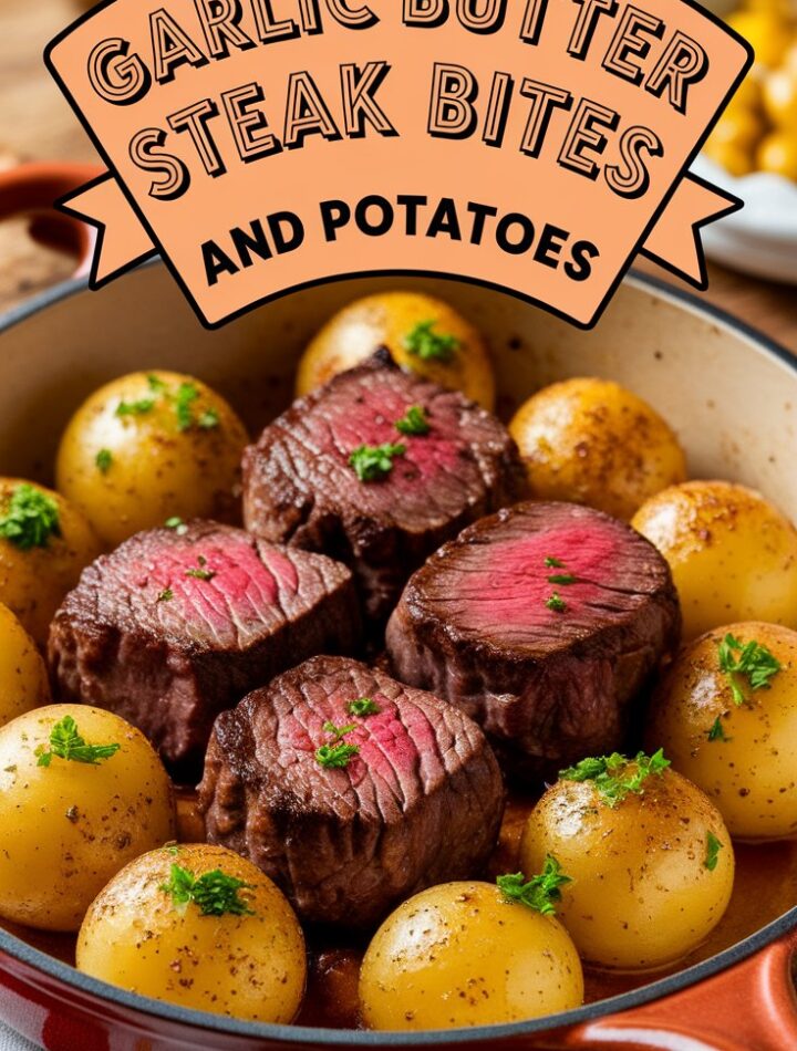 Garlic Butter Steak Bites and Potatoes
