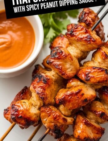 Thai Chicken Satay with Spicy Peanut Dipping Sauce