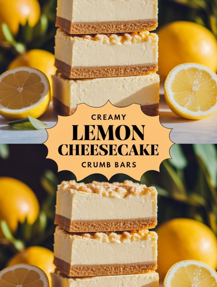 Creamy Lemon Cheesecake Crumb Bars